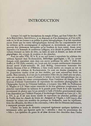 Les inscriptions du temple d'Opet à Karnak. Tome I (textes hiéroglyphiques). Tome II: Index, croquis de position et planches. Tome III: Traduction intégrale des textes rituels - Essai d’interprétation. (complete set)