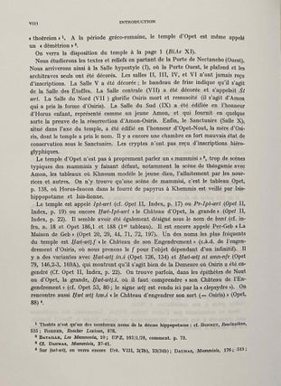 Les inscriptions du temple d'Opet à Karnak. Tome I (textes hiéroglyphiques). Tome II: Index, croquis de position et planches. Tome III: Traduction intégrale des textes rituels - Essai d’interprétation. (complete set)