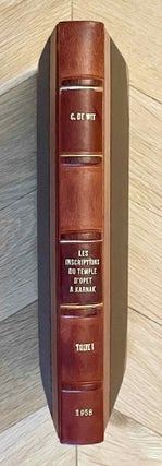Item #M1757h Les inscriptions du temple d'Opet à Karnak. Tome I (textes hiéroglyphiques)....