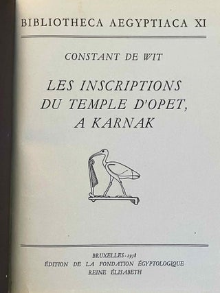 Les inscriptions du temple d'Opet &agrave; Karnak. Tome I (textes hi&eacute;roglyphiques).[newline]M1757h-02.jpeg
