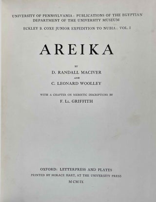 Areika. With a Chapter on Meroitic Inscriptions by F. Ll. Griffith.[newline]M1783-02.jpeg
