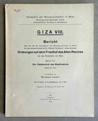 Item #M1797b Giza. Band. VIII: Der Ostabschnitt des Westfriedhofs. Zweiter Teil. Bericht über...[newline]M1797b-00.jpeg