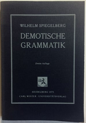 Item #M1805b Demotische Grammatik. SPIEGELBERG Wilhelm[newline]M1805b.jpg