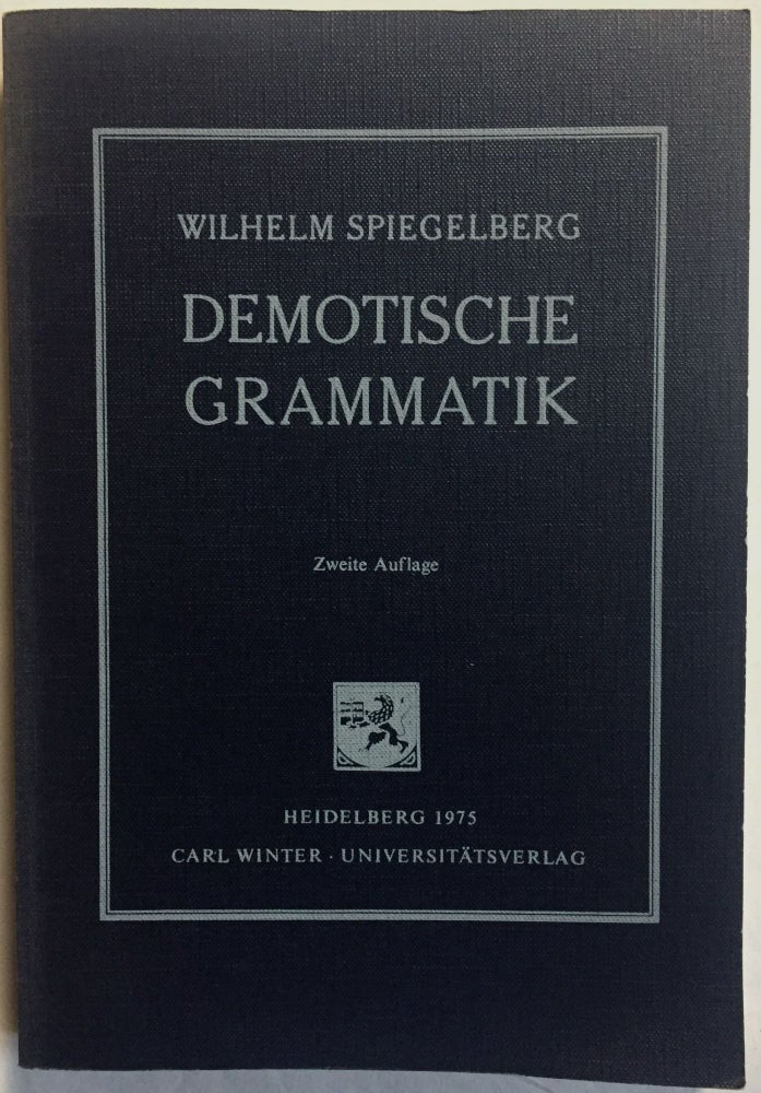 Item #M1805b Demotische Grammatik. SPIEGELBERG Wilhelm.[newline]M1805b.jpg
