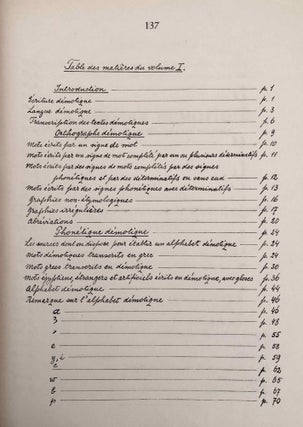 Grammaire démotique. Tome I: Introduction, orthographe, phonétique. Tome II: Morphologie 1: pronoms, substantifs, adjectifs, numéraux. Tome III: Morphologie 2: Verbe I: classification des verbes, formes simples du verbe. Tome IV: Morphologie 2: Verbe II: formes composées du verbe. Tome V: Morphologie 3: particules. Tome VI: Syntaxe. Tome VII,1: 1. Corrections et compléments. Index des mots démotiques. Tome VII,2: Index des mots anciens égyptiens, néoégyptiens et récents. Index des mots coptes. Index des mots grecs.
