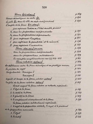 Grammaire d&eacute;motique. Tome I: Introduction, orthographe, phon&eacute;tique. Tome II: Morphologie 1: pronoms, substantifs, adjectifs, num&eacute;raux. Tome III: Morphologie 2: Verbe I: classification des verbes, formes simples du verbe. Tome IV: Morphologie 2: Verbe II: formes compos&eacute;es du verbe. Tome V: Morphologie 3: particules. Tome VI: Syntaxe. Tome VII,1: 1. Corrections et compl&eacute;ments. Index des mots d&eacute;motiques. Tome VII,2: Index des mots anciens &eacute;gyptiens, n&eacute;o&eacute;gyptiens et r&eacute;cents. Index des mots coptes. Index des mots grecs.