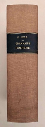 Item #M1807a Grammaire démotique. Tome I: Introduction, orthographe, phonétique. Tome II:...