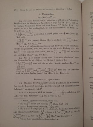 Sprachliche Verschiedenheiten in den Inschriften von Dendera. Bound together with: von J. Vahlen: Beiträge zur Berichtigung der römischen Elegiker.