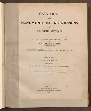 Catalogue des monuments et inscriptions de l’Égypte antique. Première série: Haute Egypte. Tome I: De la frontière de Nubie à Kom Ombos. Tome II: Kom Ombos. 1ère partie. Tome III: Kom Ombos. 2ème partie. Fasc. 1, 2 & 3 (complete set)