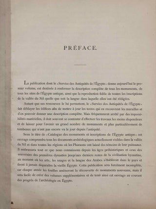Catalogue des monuments et inscriptions de l’Égypte antique. Première série: Haute Egypte. Tome I: De la frontière de Nubie à Kom Ombos. Tome II: Kom Ombos. 1ère partie. Tome III: Kom Ombos. 2ème partie. Fasc. 1, 2 & 3 (complete set)