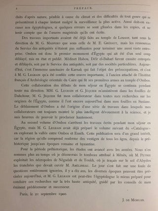 Catalogue des monuments et inscriptions de l’Égypte antique. Première série: Haute Egypte. Tome I: De la frontière de Nubie à Kom Ombos. Tome II: Kom Ombos. 1ère partie. Tome III: Kom Ombos. 2ème partie. Fasc. 1, 2 & 3 (complete set)