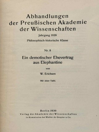 Ein demotischer Ehevertrag aus Elephantine
