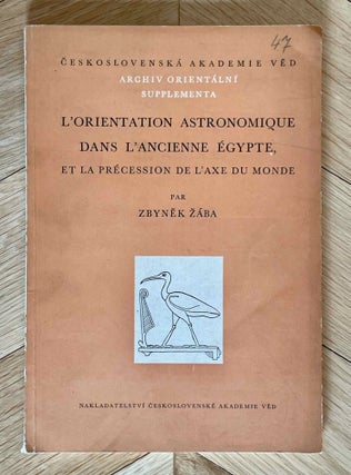 Item #M1842c L'orientation astronomique dans l'ancienne Egypte et la précession de...