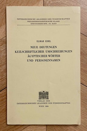 Item #M1844a Neue Deutungen keilschriftlicher Umschreibungen ägyptischer Wörter und...