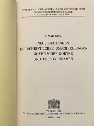 Neue Deutungen keilschriftlicher Umschreibungen ägyptischer Wörter und Personennamen