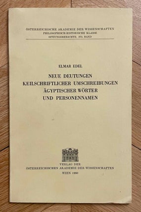Item #M1844b Neue Deutungen keilschriftlicher Umschreibungen ägyptischer Wörter und...