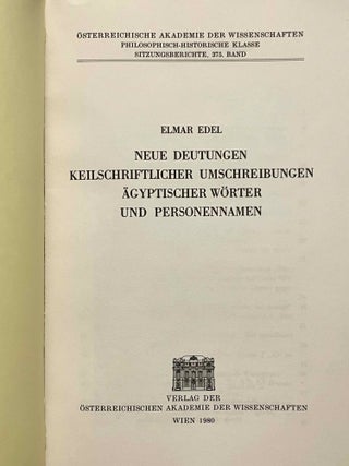 Neue Deutungen keilschriftlicher Umschreibungen ägyptischer Wörter und Personennamen