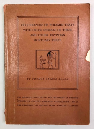 Item #M1863c Occurrences of Pyramid Texts with Cross Indexes of These and Other Egyptian Mortuary...[newline]M1863c-00.jpeg