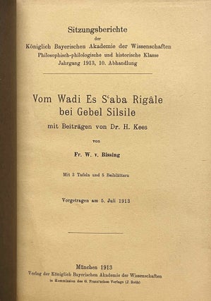 Vom Wadi Es S’aba Rigâle bei Gebel Silsile. Mit Beiträgen von H. Kees.