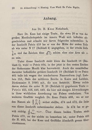 Vom Wadi Es S’aba Rigâle bei Gebel Silsile. Mit Beiträgen von H. Kees.