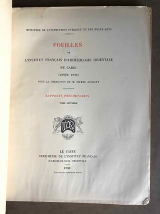 Rapports préliminaires. Tome VII. 1e partie: Médamoud (1929)