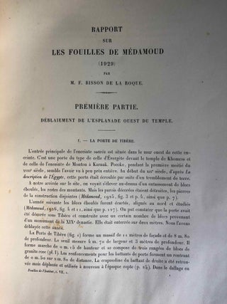 Rapports préliminaires. Tome VII. 1e partie: Médamoud (1929)