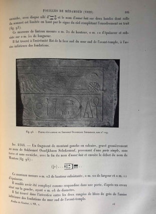 Rapports préliminaires. Tome VII. 1e partie: Médamoud (1929)
