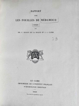 Rapports préliminaires. Tome VI. 1e partie: Médamoud (1928)[newline]M1890b-03.jpeg