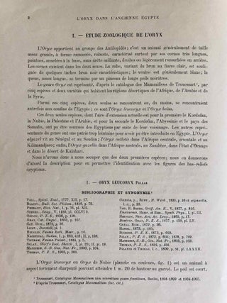 L’oryx dans l’ancienne Égypte. Suivi d’une étude "Le nom égyptien de l’oryx" par Victor Loret.