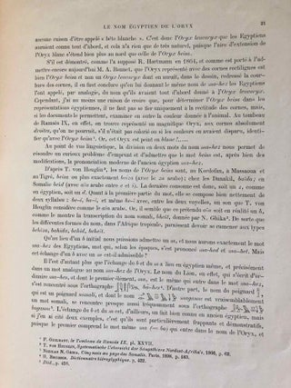 L’oryx dans l’ancienne Égypte. Suivi d’une étude "Le nom égyptien de l’oryx" par Victor Loret.