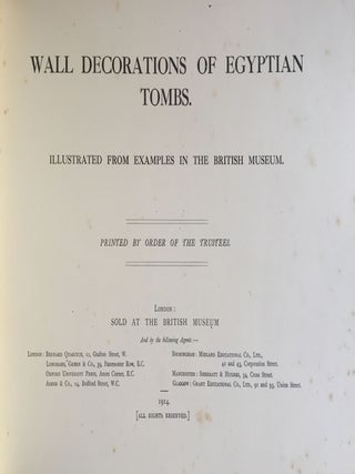 Wall decorations of Egyptian tombs. Illustrated from examples in the British Museum.[newline]M1911-01.jpg