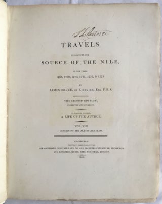 Travels to Discover the Source of the Nile, in the Years 1768, 1769, 1770, 1771, 1772, & 1773. Vol. VIII, last one, containing all plates and maps.[newline]M1913a-03.jpg
