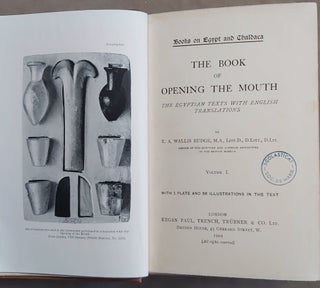 Item #M1924a The Book of Opening the Mouth. The Egyptian texts with English translations. Vol. I...[newline]M1924a.jpeg