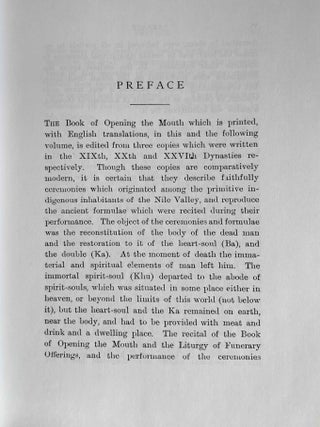 The Book of Opening the Mouth. The Egyptian texts with English translations. Vol. I (only, of two)[newline]M1924d-03.jpeg