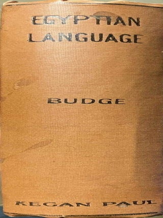 Item #M1930d Egyptian Language. Easy Lessons in Egyptian Hieroglyphics with Sign List. BUDGE...[newline]M1930d-00.jpeg