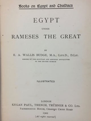 A History of Egypt from the End of the Neolithic Period to the Death of Cleopatra VII. B.C. 30. Vol V. Egypt under Rameses the Great.[newline]M1935-02.jpg