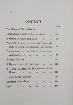 Tutankhamen. Amenism, Atenism and Egyptian monotheism. With hieroglyphic texts of Hymns to Amen and Aten.[newline]M1939-03.jpeg