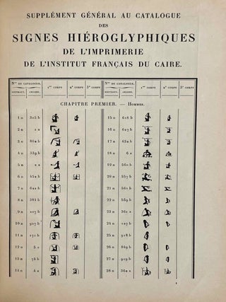 Catalogue des signes hi&eacute;roglyphiques de l&rsquo;Imprimerie de l&rsquo;Institut Fran&ccedil;ais du Caire Suppl&eacute;ment g&eacute;n&eacute;ral au catalogue des signes hi&eacute;roglyphiques de l&rsquo;Imprimerie de l&rsquo;Institut Fran&ccedil;ais du Caire (1930)[newline]M1967a-10.jpeg