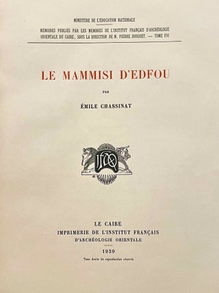 Le Mammisi d'Edfou. Fasc. 1 & 2 (complete set)[newline]M1969c-02.jpeg