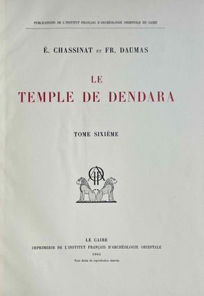 Le temple de Dendara. Volumes I to IX (1st edition)[newline]M1971a-22.jpeg