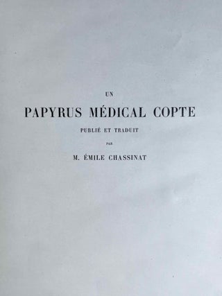 Un papyrus m&eacute;dical copte