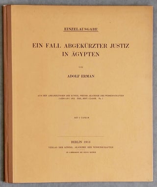 Item #M1980a Ein Fall abgekürzter Justiz. Aus einem Papyrus der Sammlung Golenischeff. ERMAN Adolf