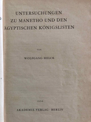 Untersuchungen zu Manetho und den ägyptischen Königslisten[newline]M1986a-01.jpg