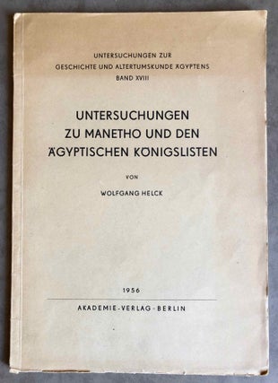 Item #M1986b Untersuchungen zu Manetho und den ägyptischen Königslisten. HELCK Wolfgang[newline]M1986b.jpg