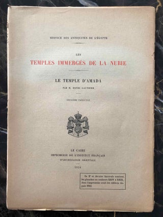 Item #M1987 Le temple d'Amada. 2e fascicule. GAUTHIER Henri