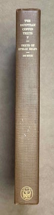 Item #M1989w The Egyptian Coffin Texts. Vol. V: Texts of spells 365-471. BUCK Adriaan, de