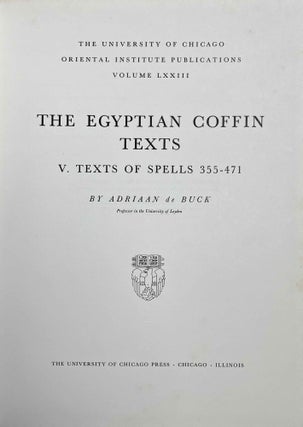 The Egyptian Coffin Texts. Vol. V: Texts of spells 365-471[newline]M1989w-02.jpeg