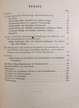 Die Totenklage bei den Kopten. Mit Hinweisen auf die Totenklage im Orient überhaupt.