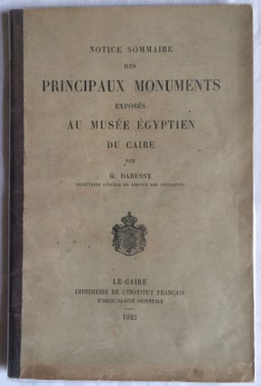 Item #M1997 Notice sommaire des principaux monuments exposés au Musée Égyptien du Caire....[newline]M1997.jpg