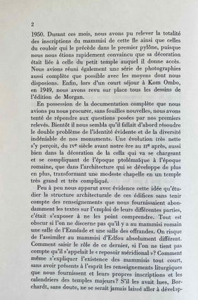 Les mammisis des temples égyptiens